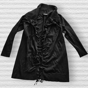 Adrienne Vittadini Cardigan Sweater Black Size Medium